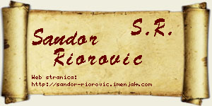 Šandor Riorović vizit kartica